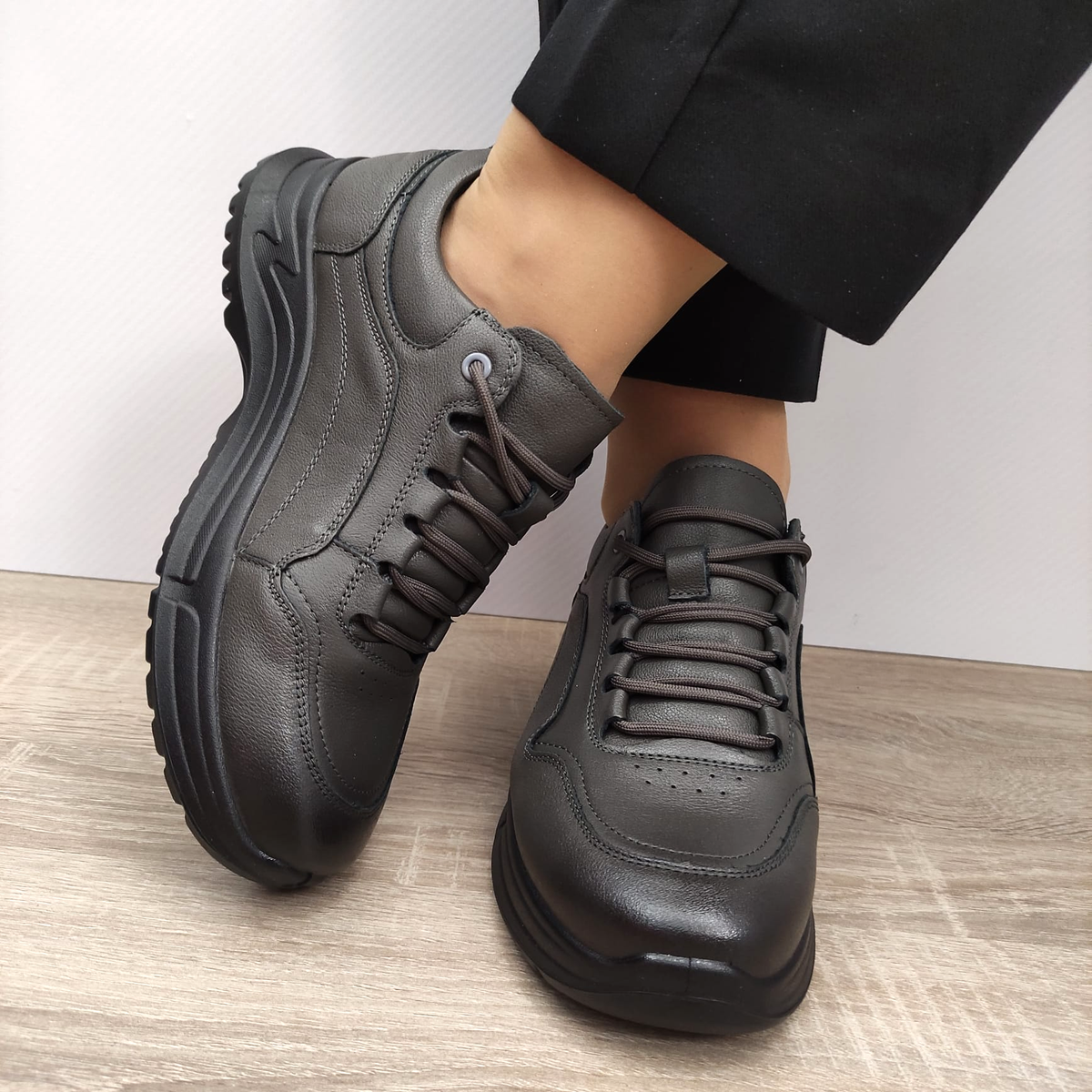 PANTOFI CASUAL DAMA FORMAZIONE N503 GRI ÎNCHIS - imagine 4