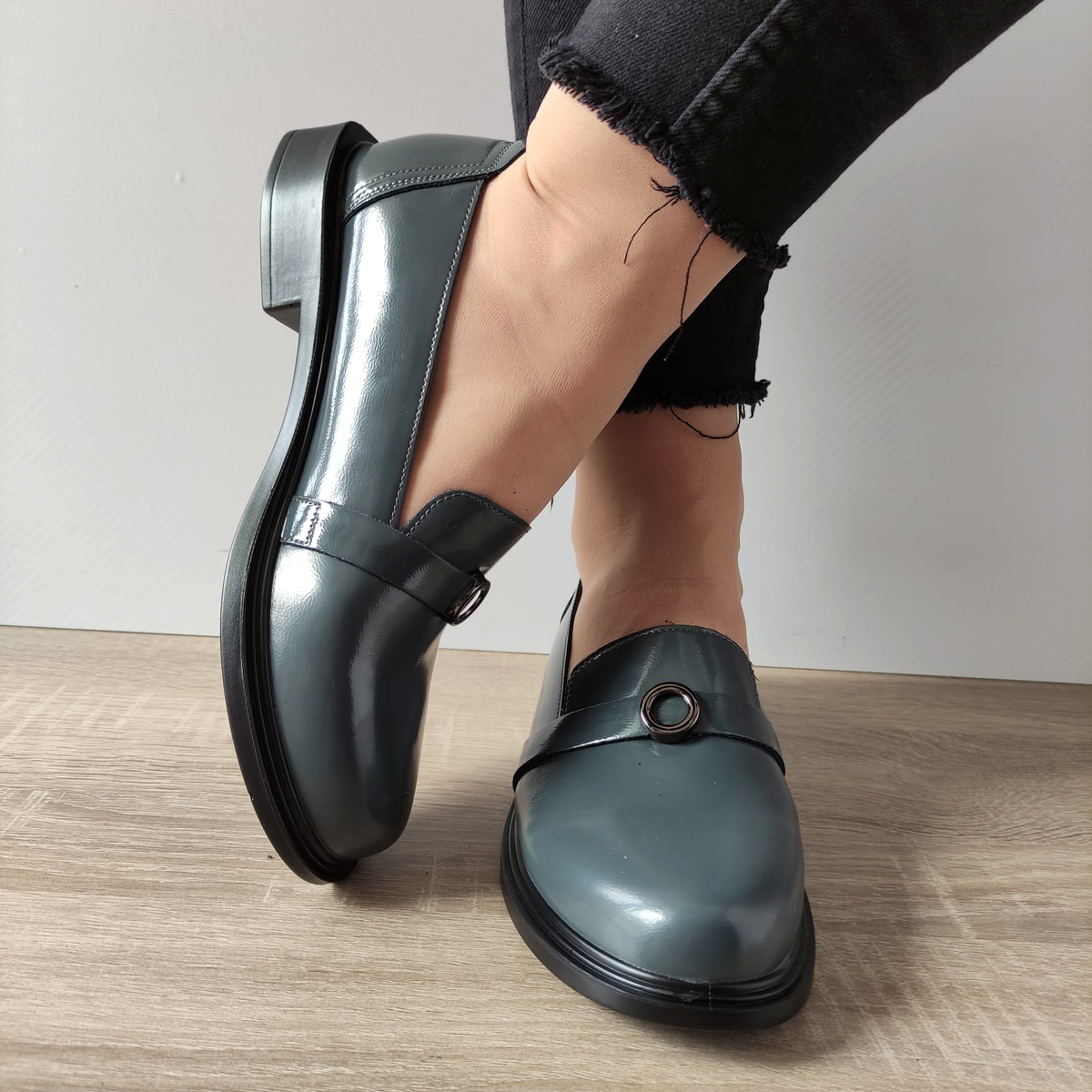 PANTOFI CASUAL DAMA FORMAZIONE Q11520-7 GRI LAC - imagine 4