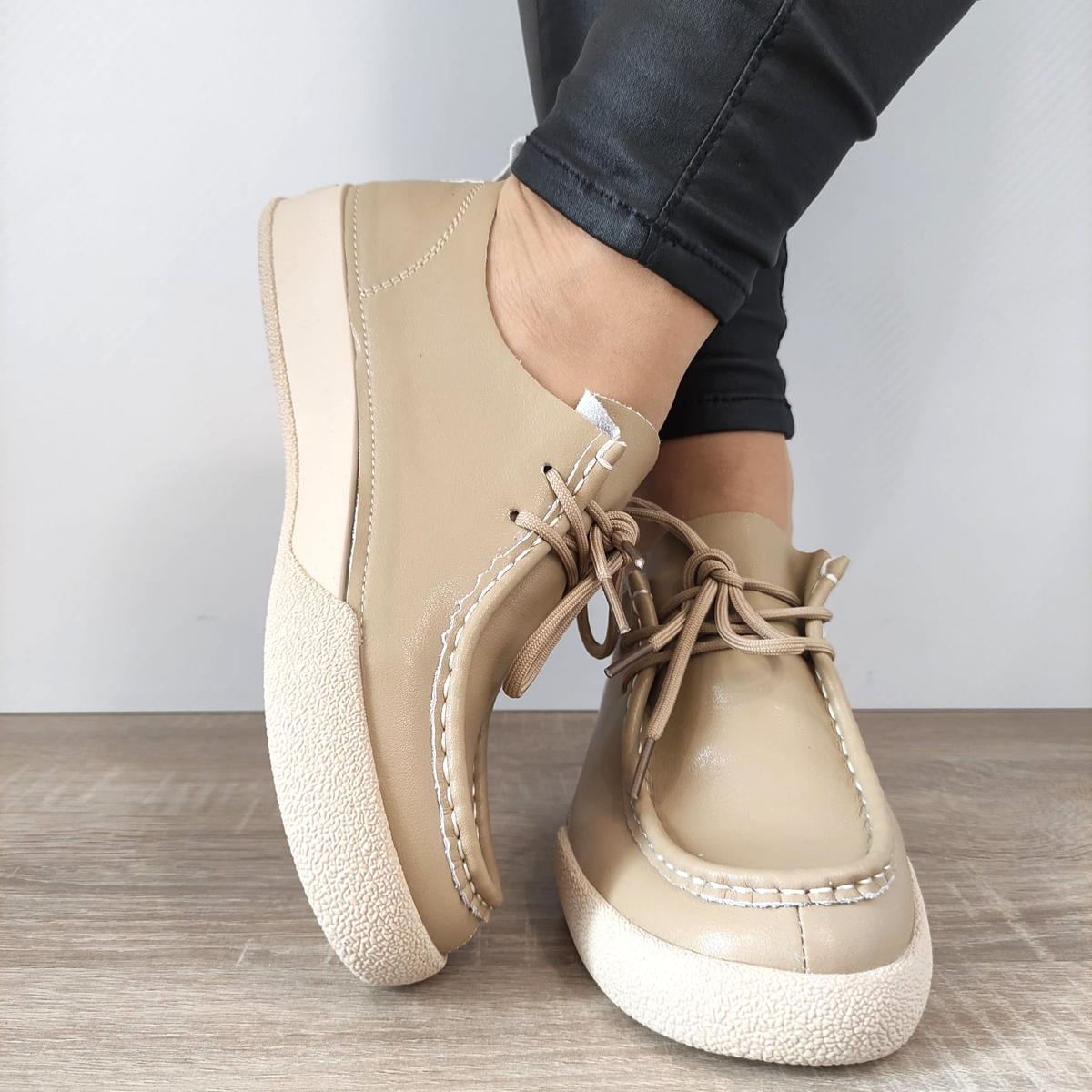PANTOFI CASUAL DAMA FORMAZIONE T23089 APRICOT - imagine 5