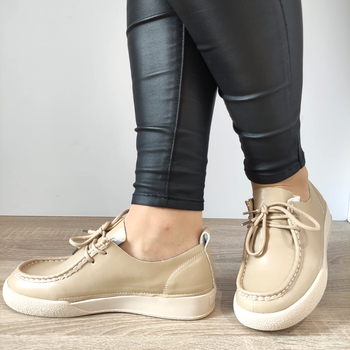 PANTOFI CASUAL DAMA FORMAZIONE T23089 APRICOT - imagine 3