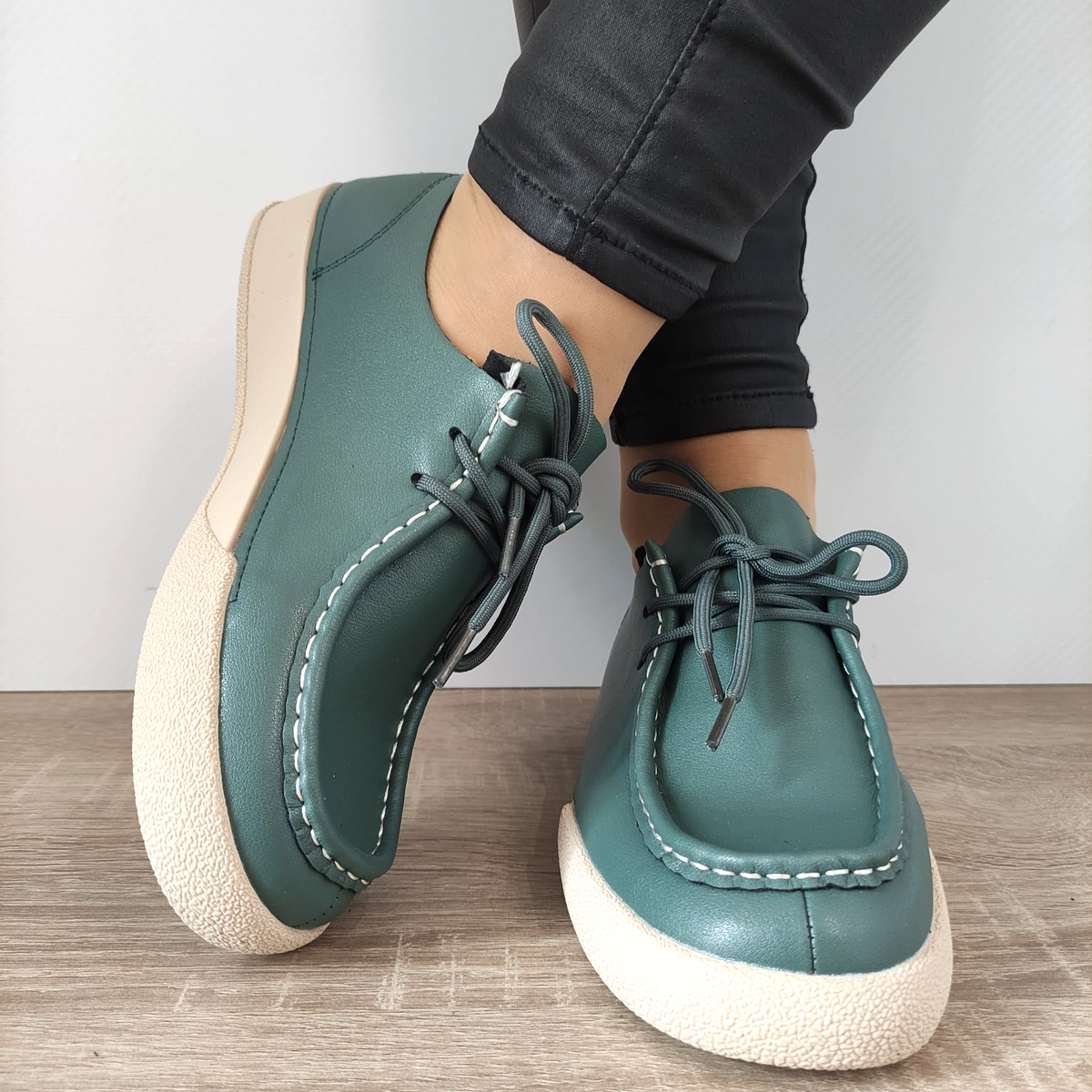 PANTOFI CASUAL DAMA FORMAZIONE T23089 VERZI - imagine 5