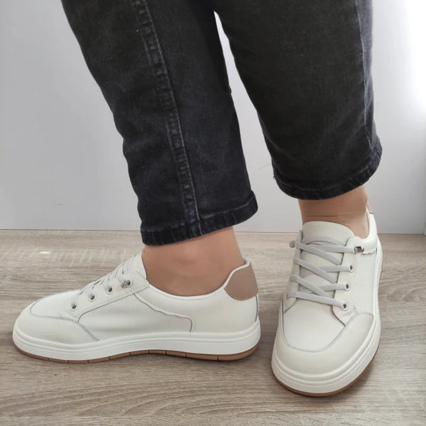 PANTOFI CASUAL DAMA FRANCO GERARDO 8196-8 CREM + APRICOT - imagine 2