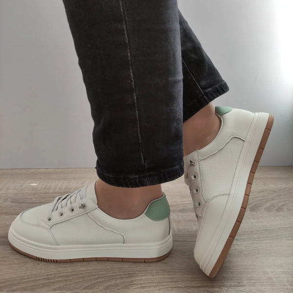 PANTOFI CASUAL DAMA FRANCO GERARDO 8196-8 CREM + VERNIL - imagine 2