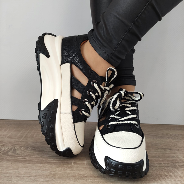 PANTOFI CASUAL DAMA FRANCO GERARDO 9071-1 NEGRI + BEJ - imagine 5