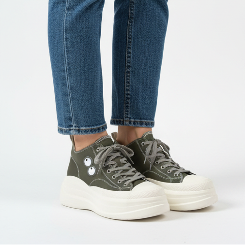 PANTOFI CASUAL DAMA FRANCO GERARDO KM3817 KHAKI - imagine 2