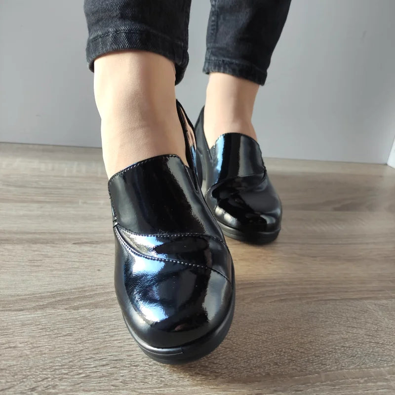 PANTOFI CASUAL DAMA KARISMA 40005B 01-L NEGRI LAC - imagine 4