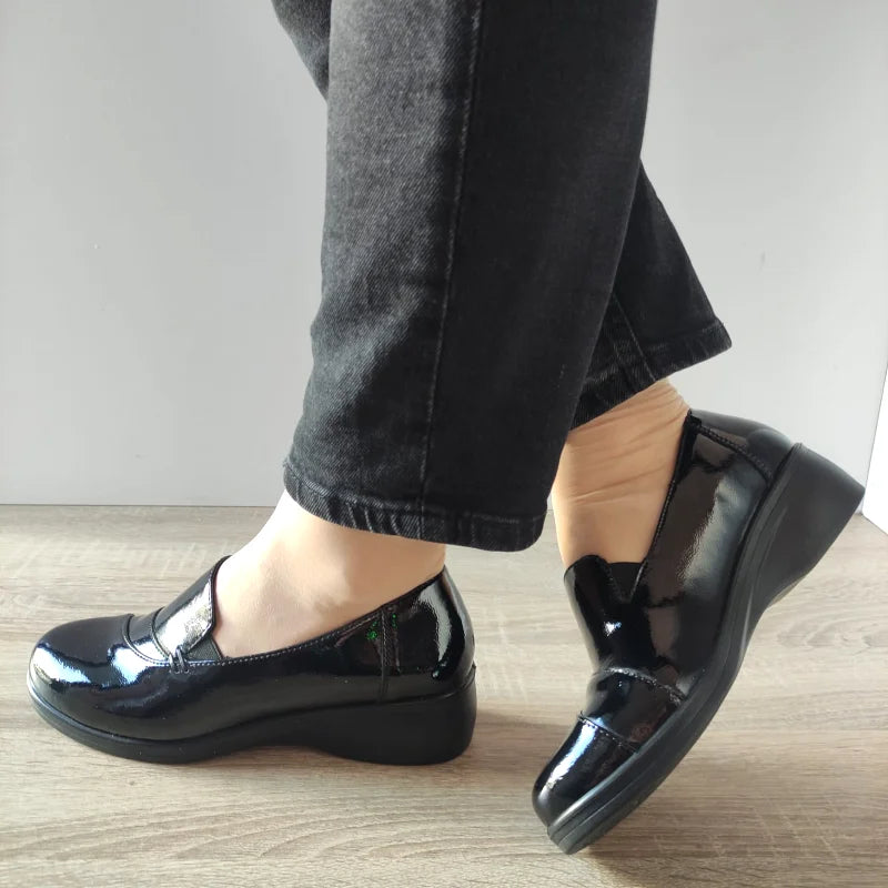 PANTOFI CASUAL DAMA KARISMA 40005B 01-L NEGRI LAC - imagine 3