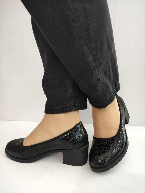 PANTOFI CASUAL DAMA KARISMA 60011A 01-O NEGRI CROCO - imagine 2