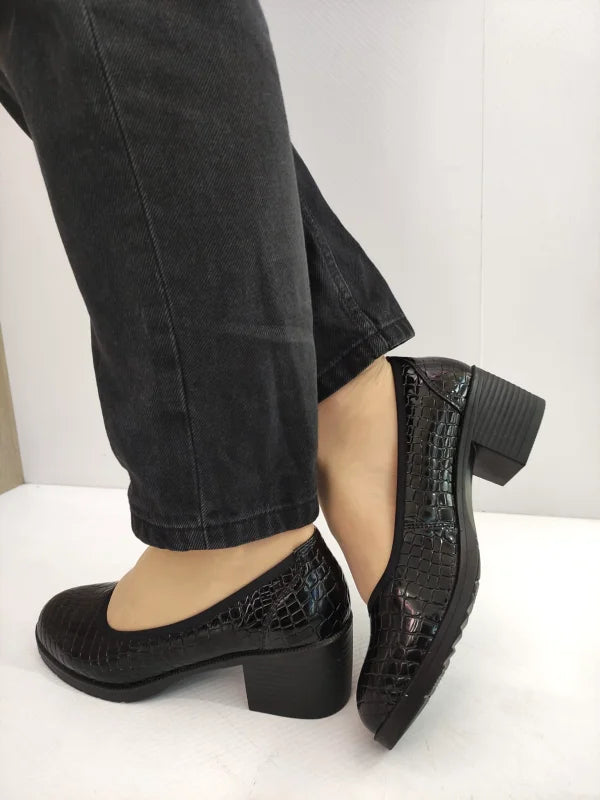 PANTOFI CASUAL DAMA KARISMA 60011A 01-O NEGRI CROCO - imagine 3