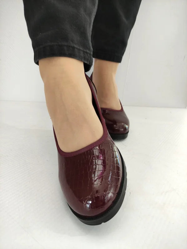 PANTOFI CASUAL DAMA KARISMA 60011B 23-O BORDO CROCO - imagine 3
