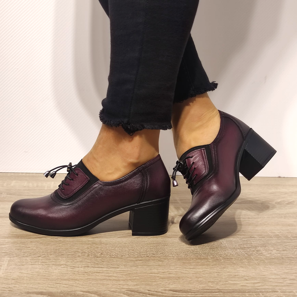PANTOFI CASUAL DAMA NICOLIS 124494 BORDO - imagine 2