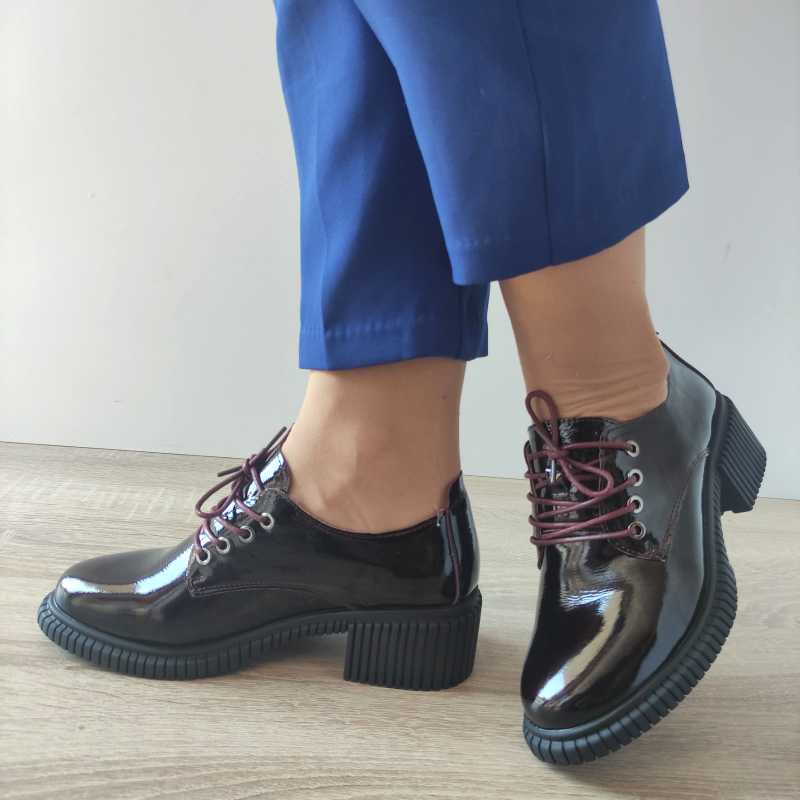 PANTOFI CASUAL DAMA PASS 21601 23-L BORDO LAC - imagine 2