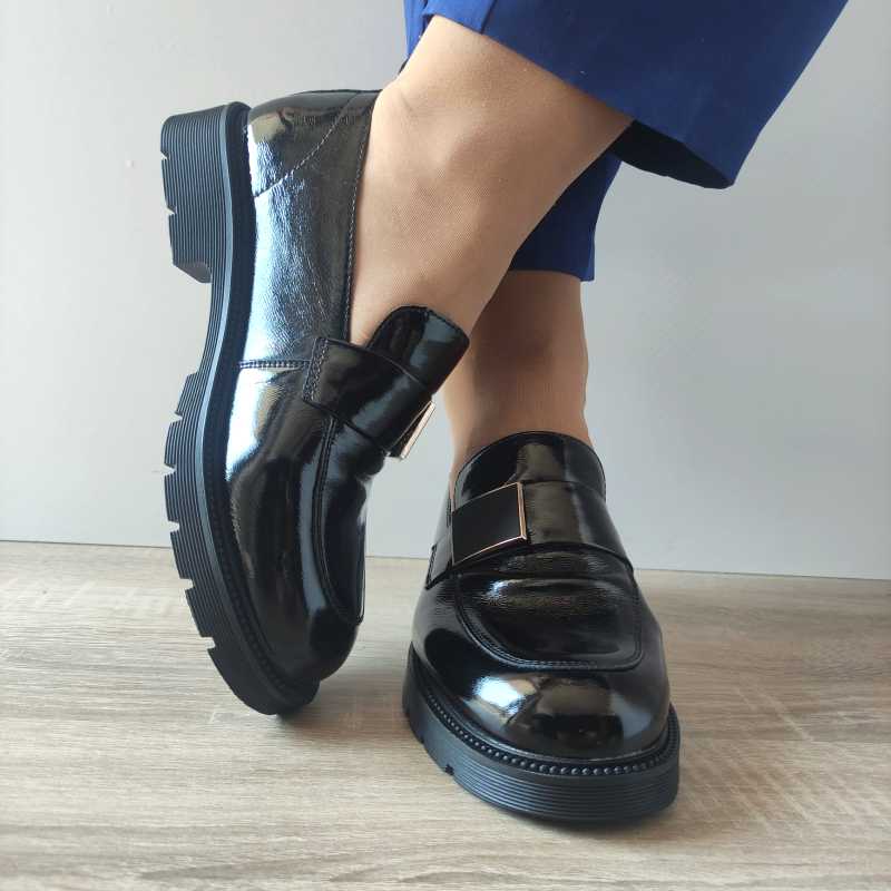 PANTOFI CASUAL DAMA PASS 400007 01-L NEGRI LAC - imagine 4