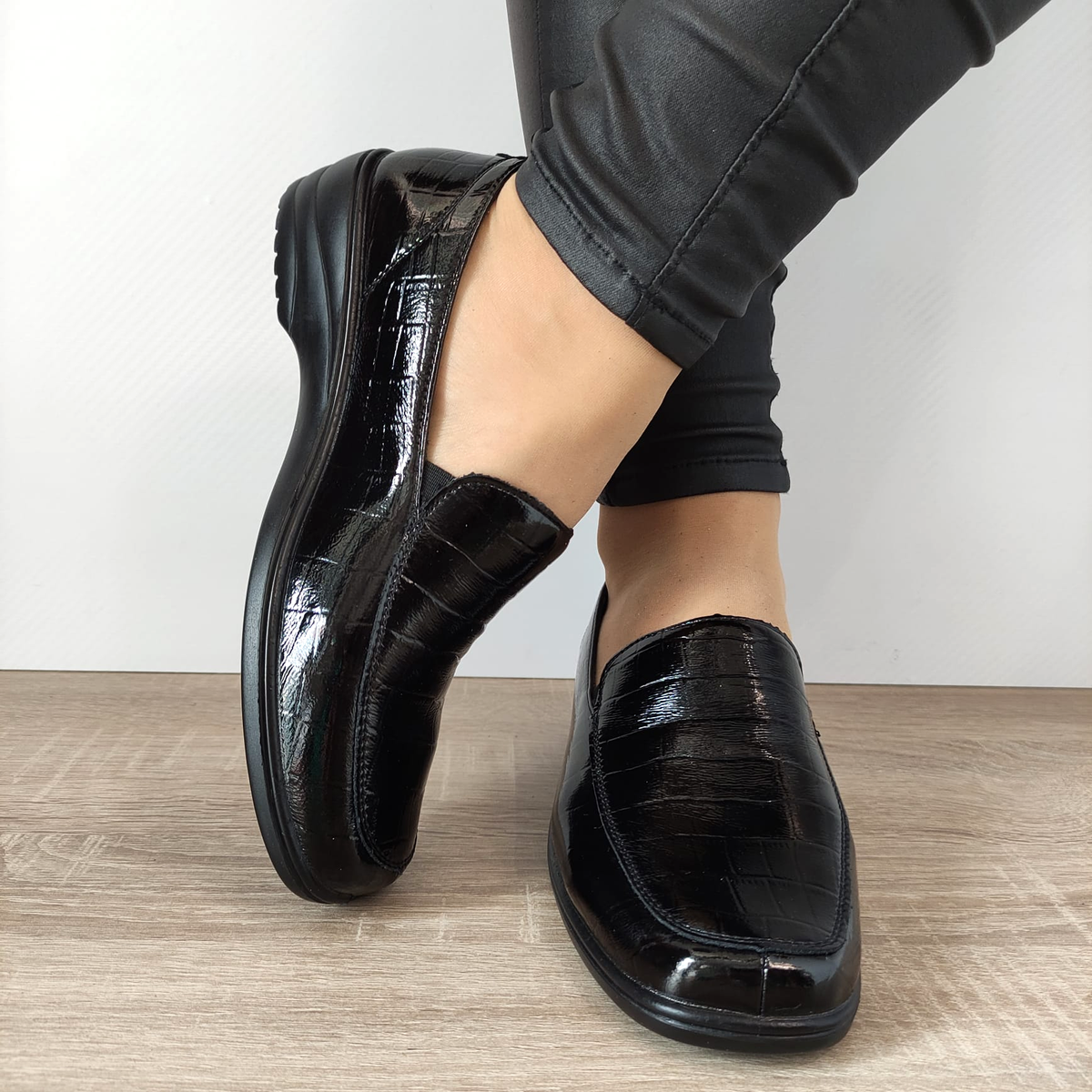 PANTOFI CASUAL DAMA PASS 400017 01-O NEGRI CROCO - imagine 5
