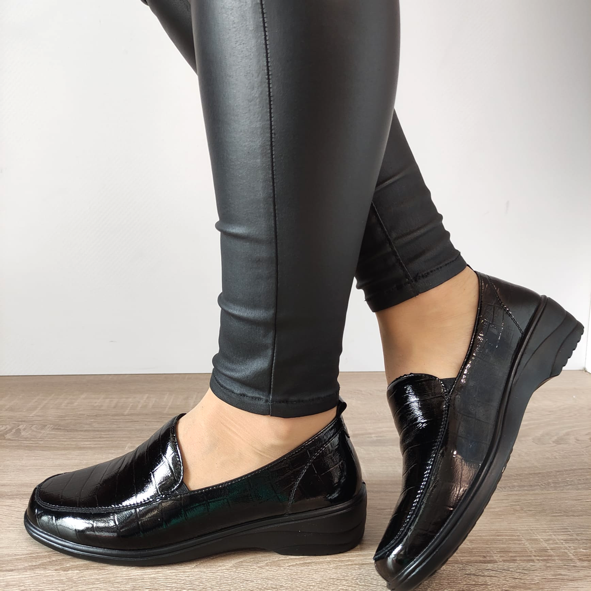 PANTOFI CASUAL DAMA PASS 400017 01-O NEGRI CROCO - imagine 2