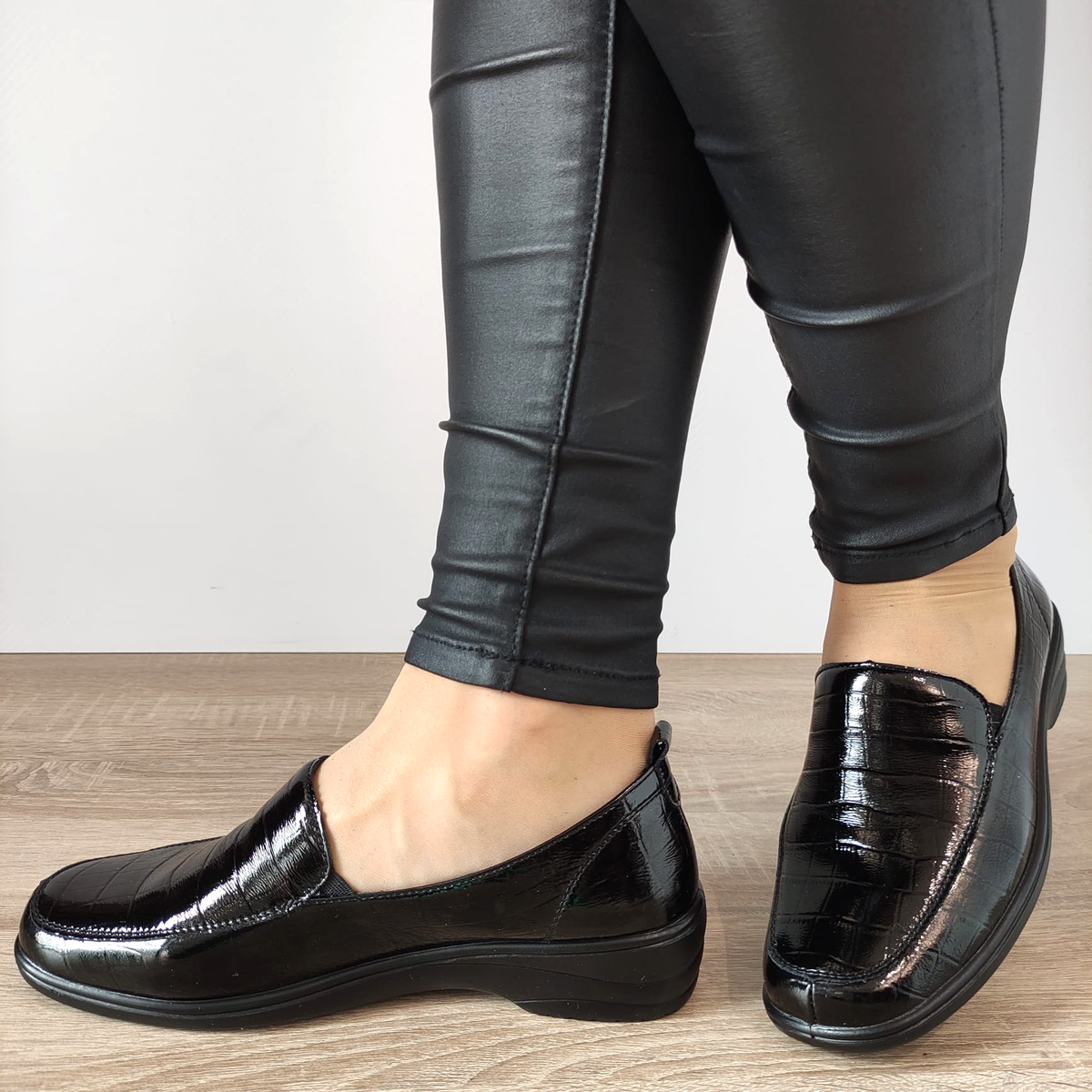 PANTOFI CASUAL DAMA PASS 400017 01-O NEGRI CROCO - imagine 3