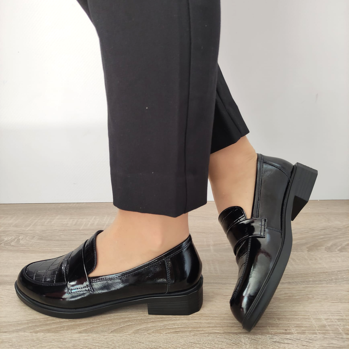 PANTOFI CASUAL DAMA PASS 440007 01-L NEGRI LAC - imagine 2
