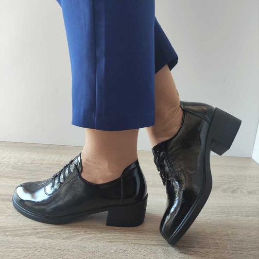 PANTOFI CASUAL DAMA PASS 50039A 01-L NEGRI LAC