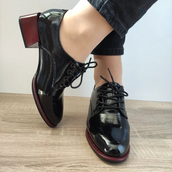 PANTOFI CASUAL DAMA PASS 550020A 01-L NEGRI LAC - imagine 3