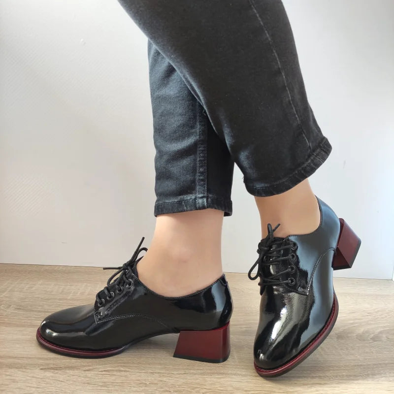PANTOFI CASUAL DAMA PASS 550020A 01-L NEGRI LAC - imagine 2