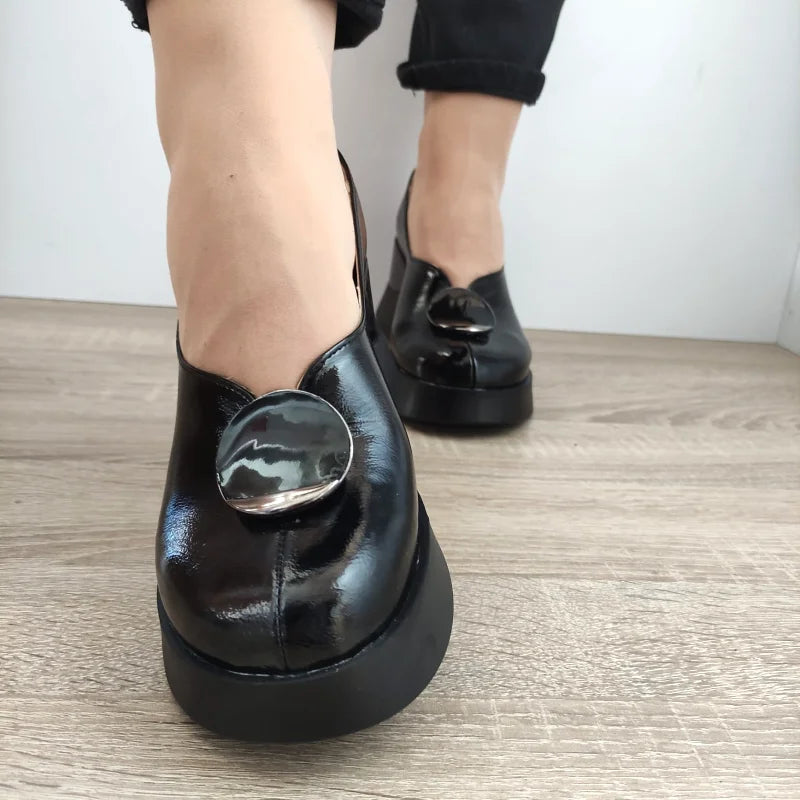 PANTOFI CASUAL DAMA PERLLA 1444-3 NEGRI LAC - imagine 3