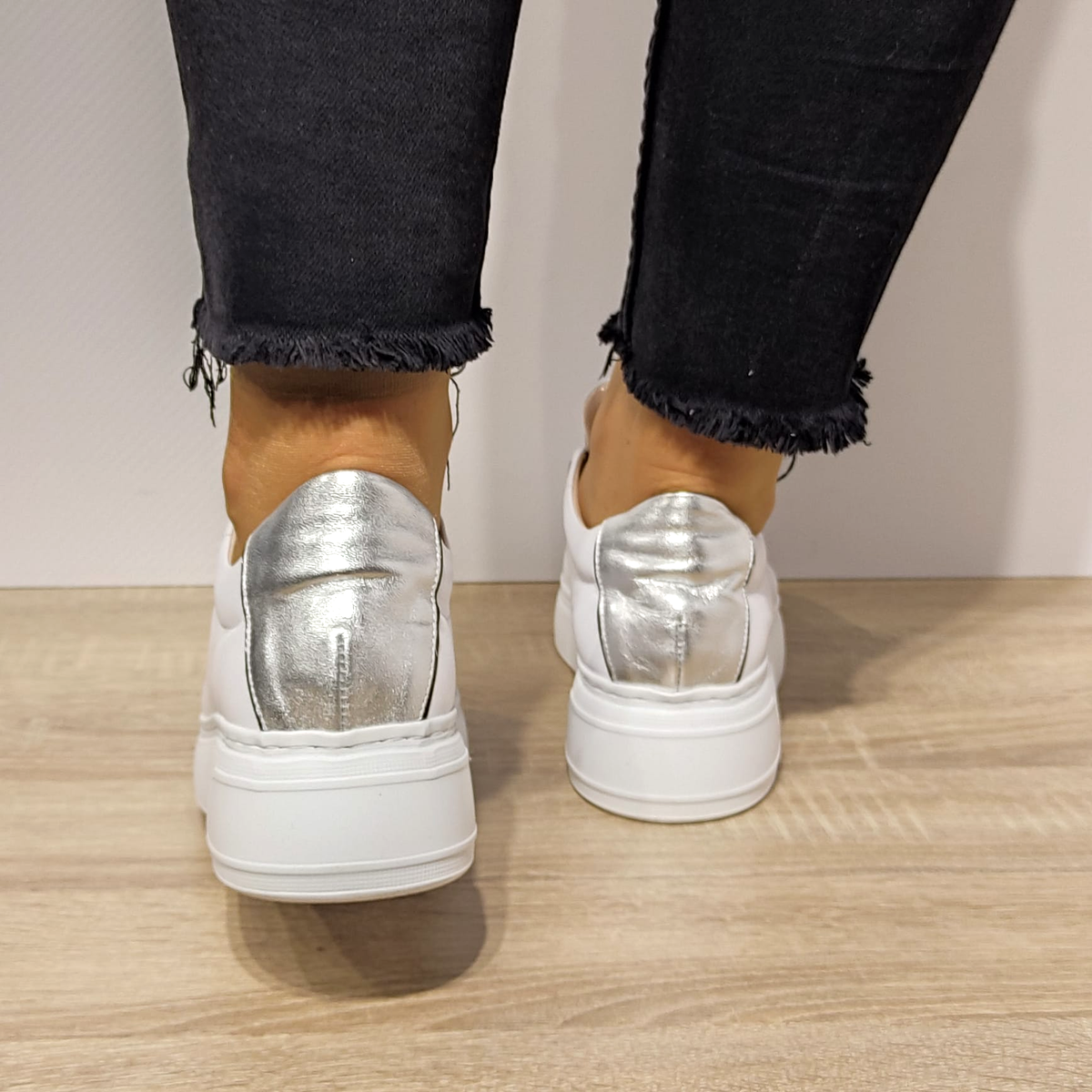 PANTOFI CASUAL DAMA PERLLA 3163-1 ALBI - imagine 3