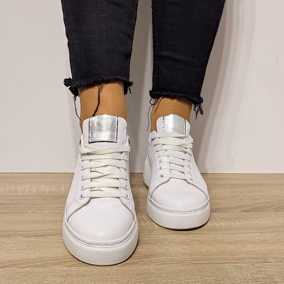PANTOFI CASUAL DAMA PERLLA 3163-1 ALBI - imagine 5