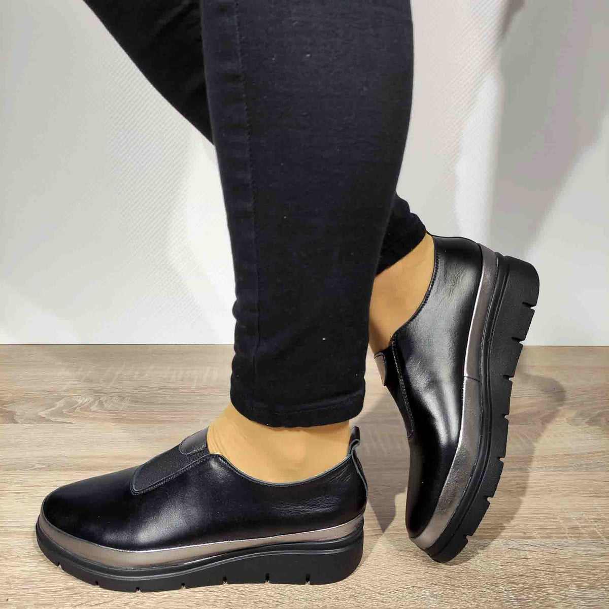 PANTOFI CASUAL DAMA PERLLA 952-3 NEGRI - imagine 2