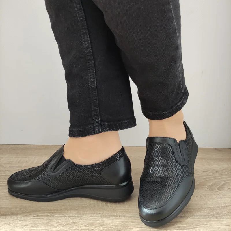 PANTOFI CASUAL DAMA PITILLOS 10011 NEGRI - imagine 2