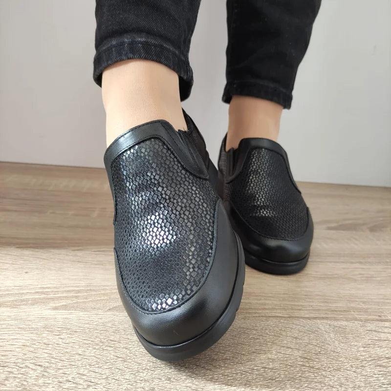PANTOFI CASUAL DAMA PITILLOS 10011 NEGRI - imagine 4
