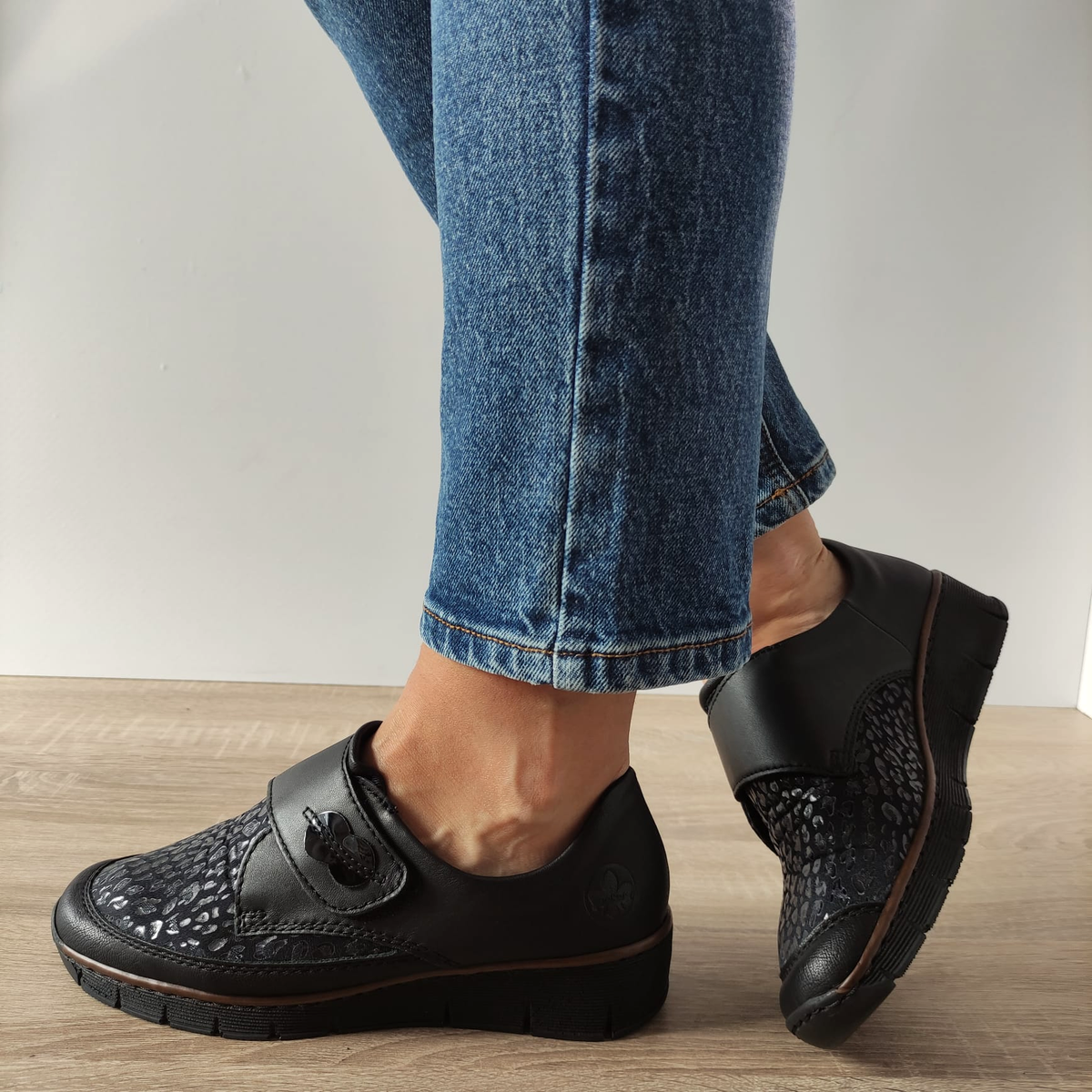 PANTOFI CASUAL DAMA RIEKER 537C0-00 NEGRI - imagine 2