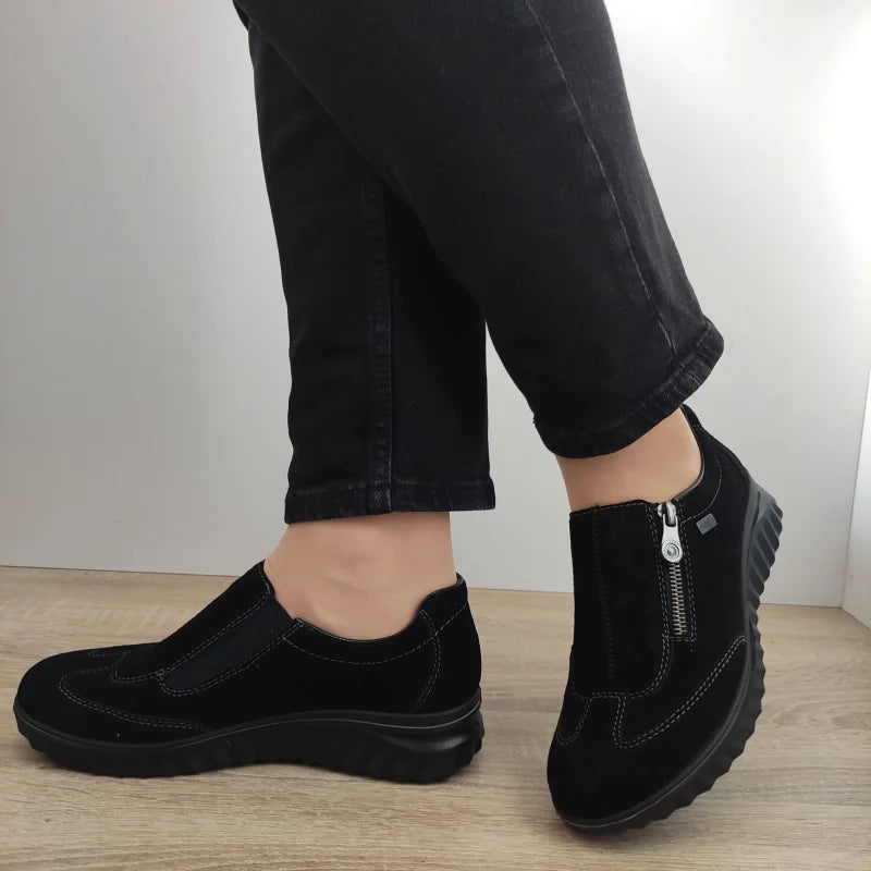 PANTOFI CASUAL DAMA RIEKER 59071-00 NEGRI VELUR - imagine 3