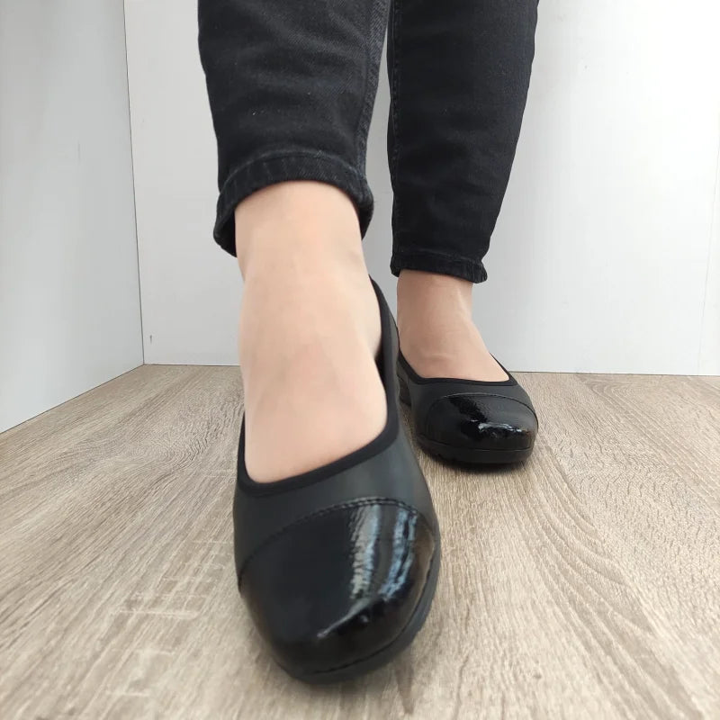 PANTOFI CASUAL DAMA RIEKER L9351-00 NEGRI + LAC - imagine 3