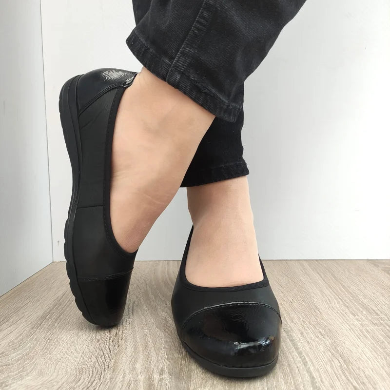 PANTOFI CASUAL DAMA RIEKER L9351-00 NEGRI + LAC - imagine 4