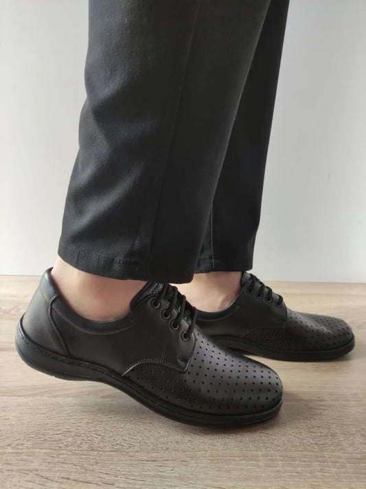 PANTOFI CASUAL PERFORATI BARBATI OTTER 147 01-N NEGRI