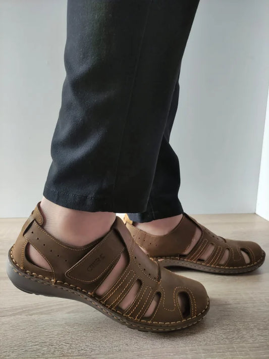 PANTOFI CASUAL PERFORATI BARBATI OTTER 9544 04-2 MARO TABACCO NUBUCK