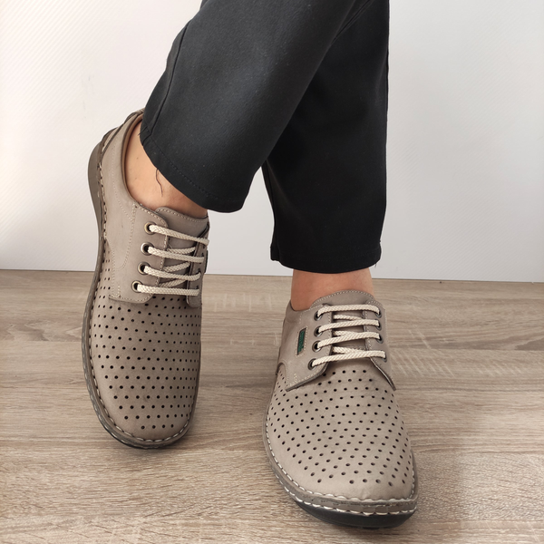 PANTOFI PERFORATI CASUAL BARBATI OTTER 9554 14-2 BEJ NISIP - imagine 4