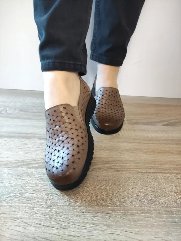 PANTOFI CASUAL PERFORATI DAMA PASS 460006C B2-N GREJ - imagine 3