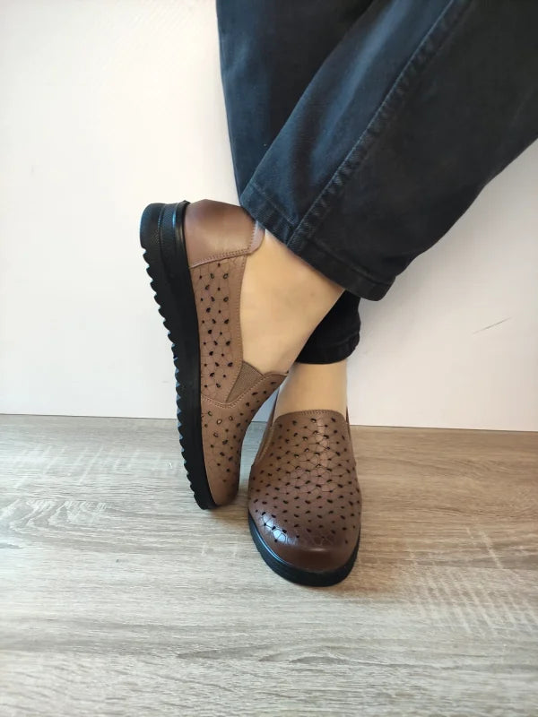 PANTOFI CASUAL PERFORATI DAMA PASS 460006C B2-N GREJ - imagine 4