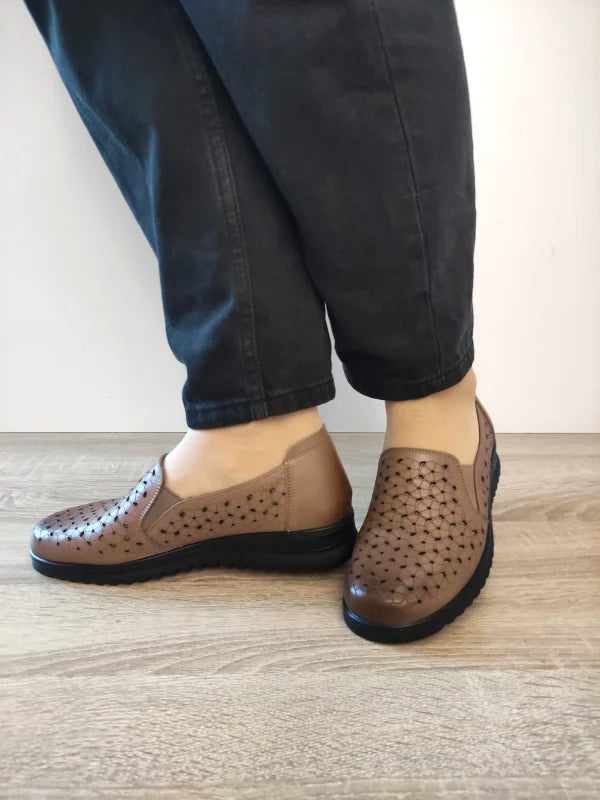 PANTOFI CASUAL PERFORATI DAMA PASS 460006C B2-N GREJ - imagine 2