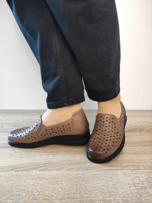 PANTOFI CASUAL PERFORATI DAMA PASS 460006C B2-N GREJ