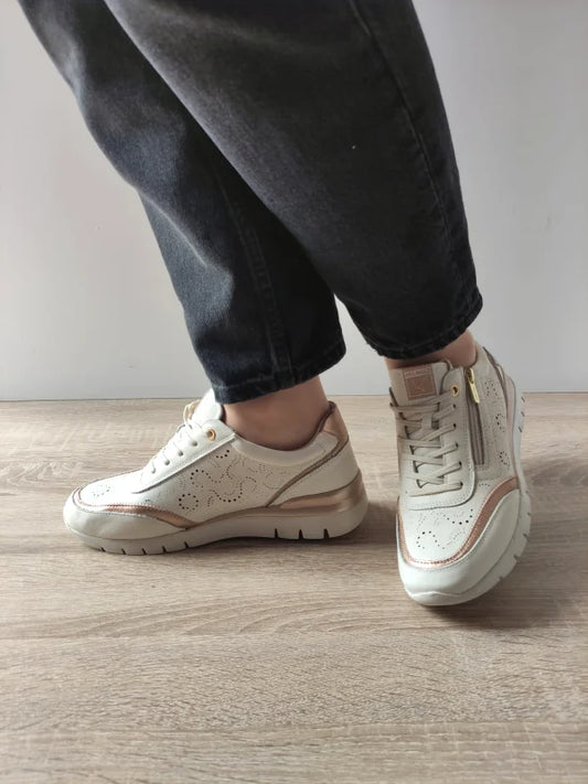 PANTOFI CASUAL PERFORATI DAMA PIKOLINOS W4R-6622C1 CREM NATA