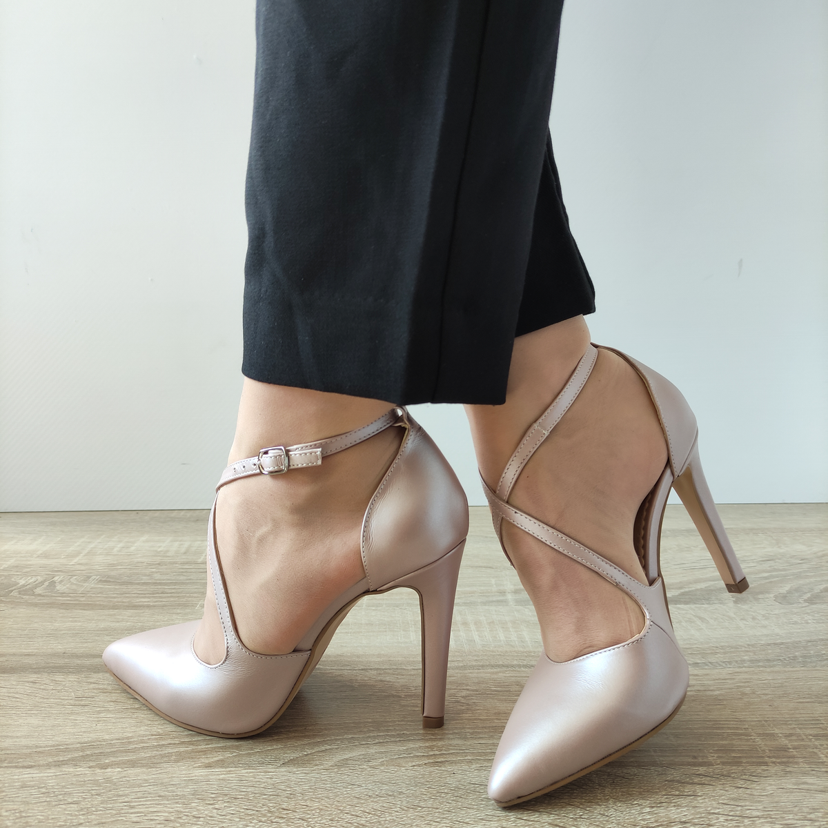 PANTOFI DECUPATI DAMA PERLLA 3211-3 GREJ SIDEFAT - imagine 3