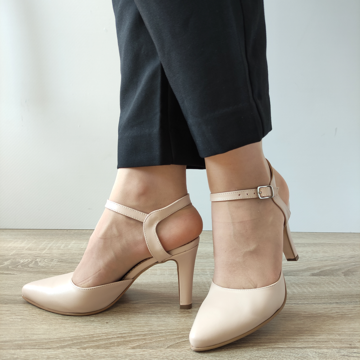 PANTOFI DECUPATI DAMA PERLLA 3295-3 ROZ NUDE - imagine 2
