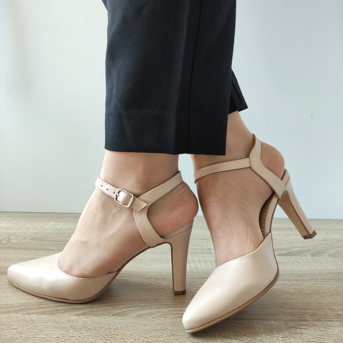 PANTOFI DECUPATI DAMA PERLLA 3295-3 ROZ NUDE - imagine 3