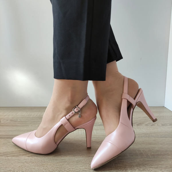 PANTOFI ELEGANTI DECUPATI DAMA CAPRICE 29600-42 ROZ PERLAT - imagine 3
