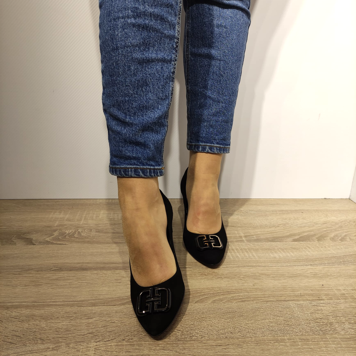 PANTOFI ELEGANTI DAMA AGA 1231.19 NEGRI VELUR - imagine 6