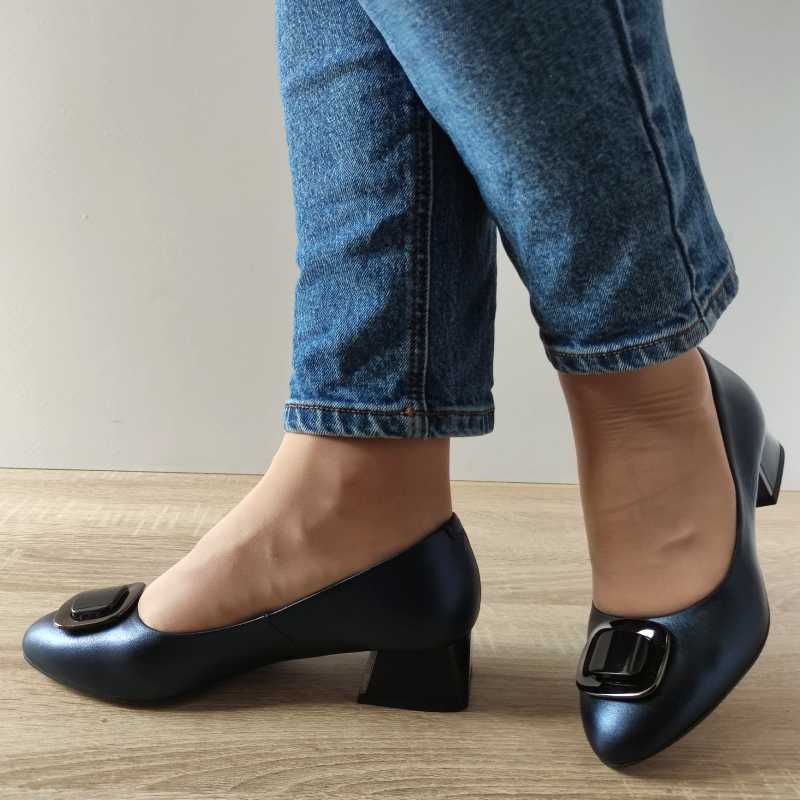 PANTOFI ELEGANTI DAMA AGA E1650.3088 ALBASTRI METALIC - imagine 3