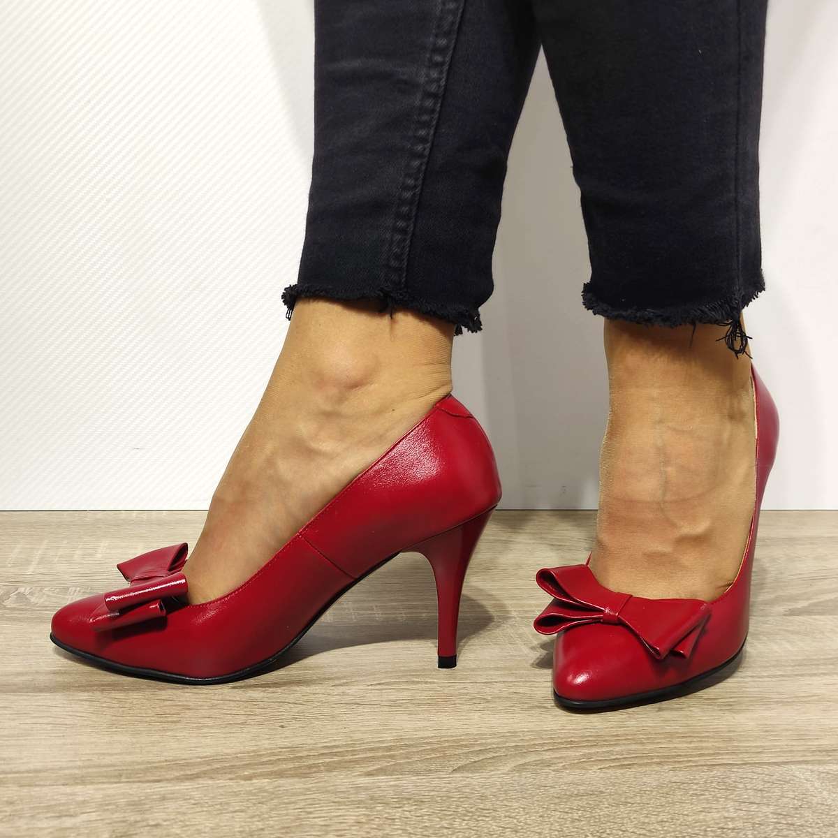 PANTOFI ELEGANTI DAMA ANTONIO 25216 ROSII INCHIS - imagine 3