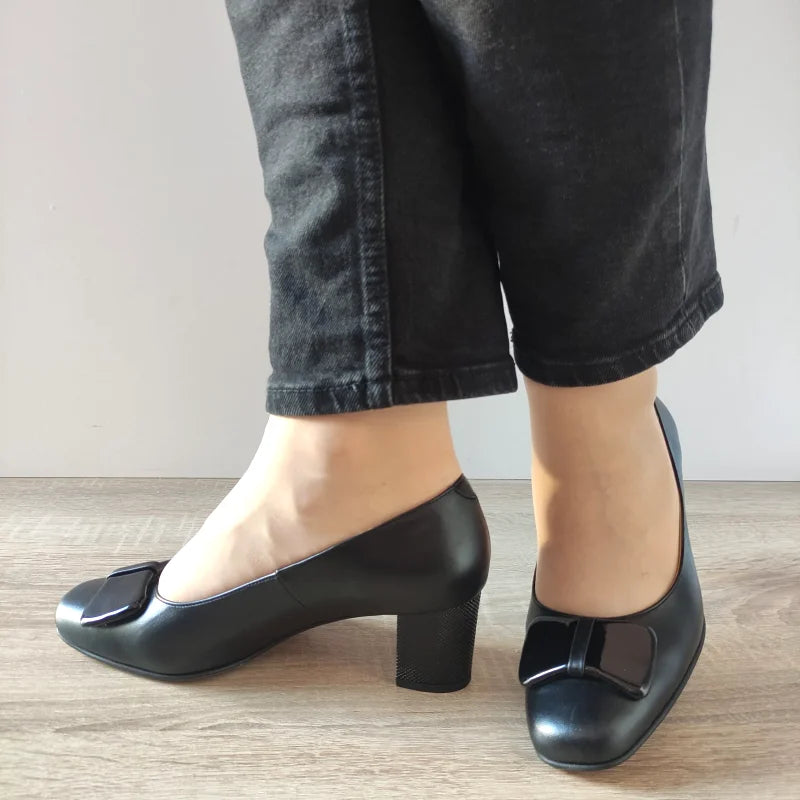 PANTOFI ELEGANTI DAMA ANTONIO 19337 NEGRI + LAC - imagine 3